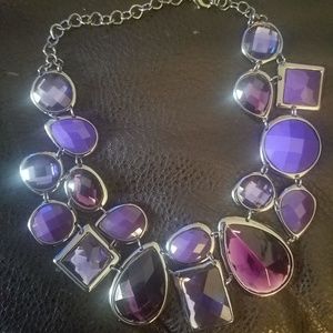 Multi stone purple necklace